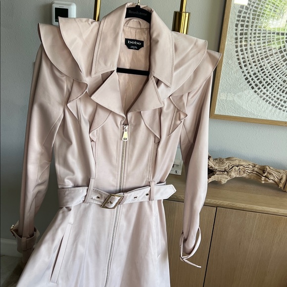 Bebe Ruffled Belted Coat - Picture 1 of 7